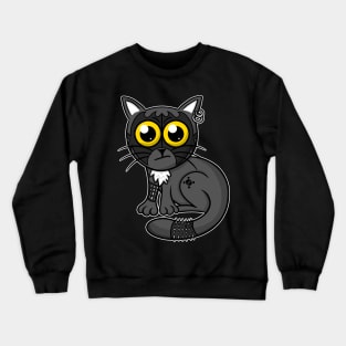 Funny Hard Rock Kitty - Heavy Metal Cat Crewneck Sweatshirt